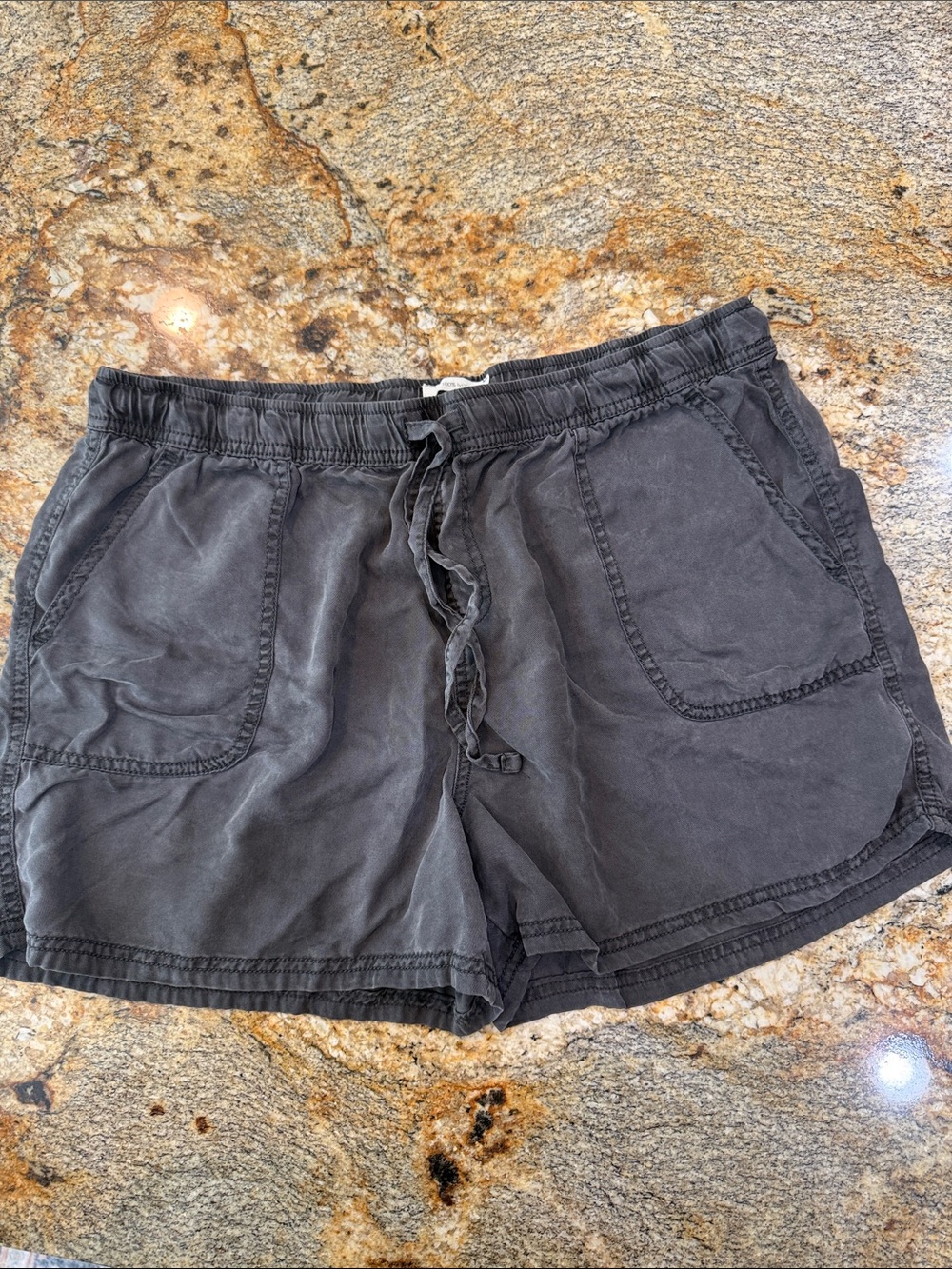 Women's Washed Charcoal Drawstring Casual Shorts